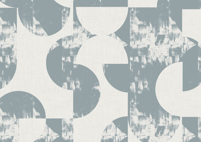 Circular Relief Print, Cadet Blue - Roller Blind - Image 6